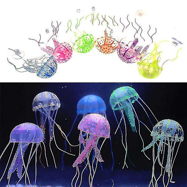 5X15cm Kunstig Svømmende Glødende Effekt Gople Akvarium Dekoration Fisketank Undervands Lysende