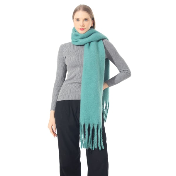 Stort skjerf fargerik rutete oversized skjerf dusk myk og skånsom høst og vinter tykkere skjerf dame varm sjal feltspat grønn