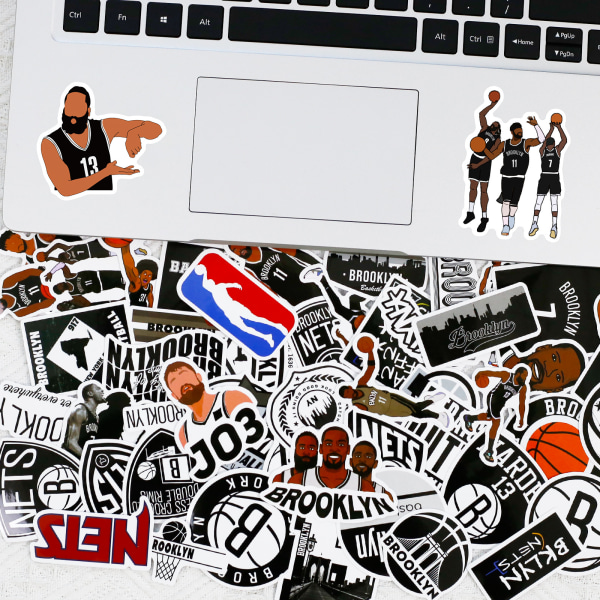 50 stk. NBA Combo Series Basketball-klistermærker til vandflasker, krus, bagage, skateboard, kofanger, scrapbog, kop, gaveklistermærke til børn, teenagere og voksne