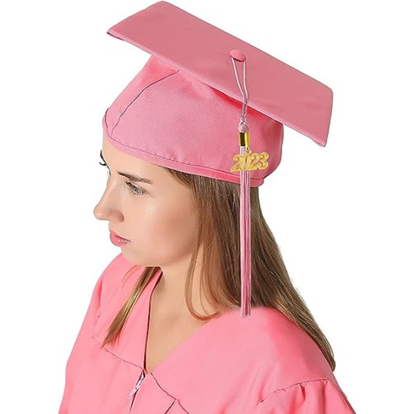 Blå examenshatt för vuxna med hänge 2023, unisex mössa för gymnasiet, universitet, kandidatexamen, 12 färger