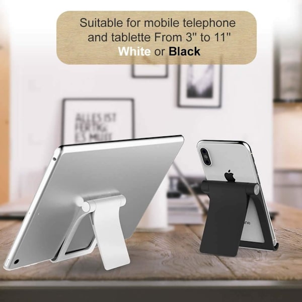 Telefonholder skrivebord justerbar 360° sammenleggbar telefonstativholder for 4-9 tommer iPhone 13 Mini Pro Max 12 11 Pro X XS XR 8 7 Galaxy S21 Ultra S20 S9 S