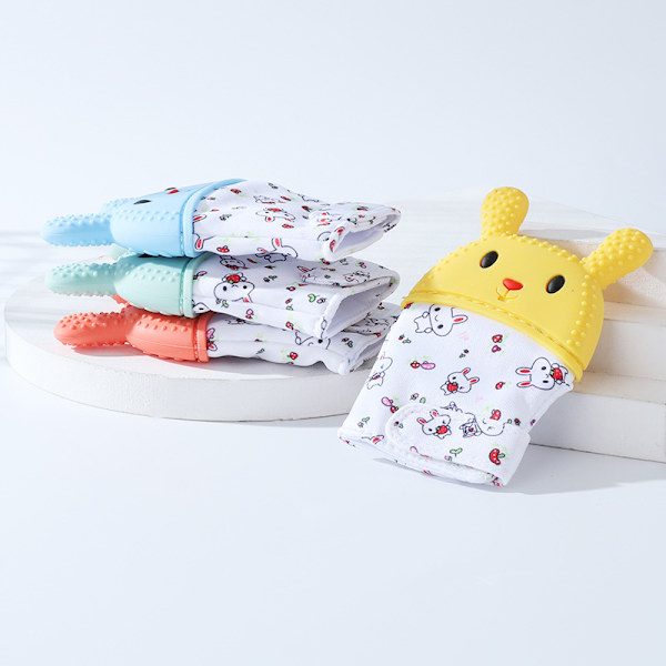 3-pak Baby Teething Mitts BPA Vaskbar Holdbar Baby Teething Handsker Anti-Scratch Baby Beskyttende Handsker