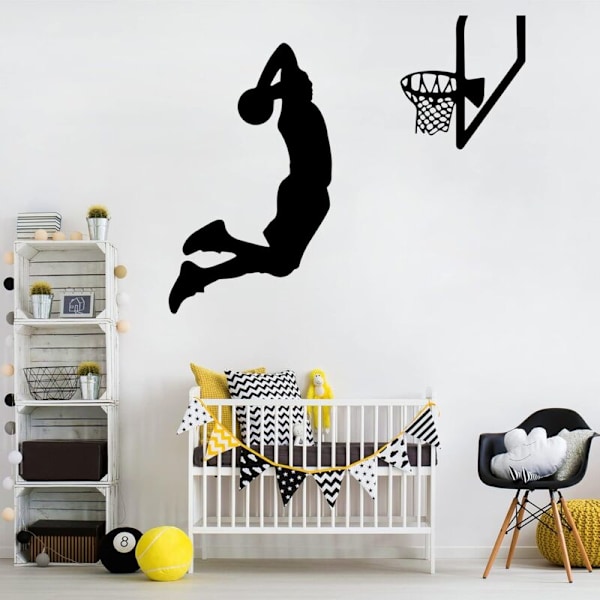 Väggdekaler för pojkrum - Basketmönster - 61 x 51 cm