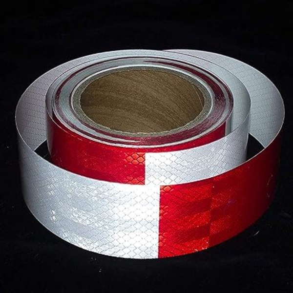 Reflekterande säkerhetsbälte 5cm x 9m, reflexdekal röd vit, su