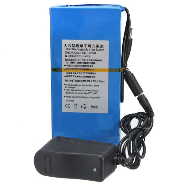 20000mAh lithium-ion super genopladeligt batteri + strømforsyning europæisk stik