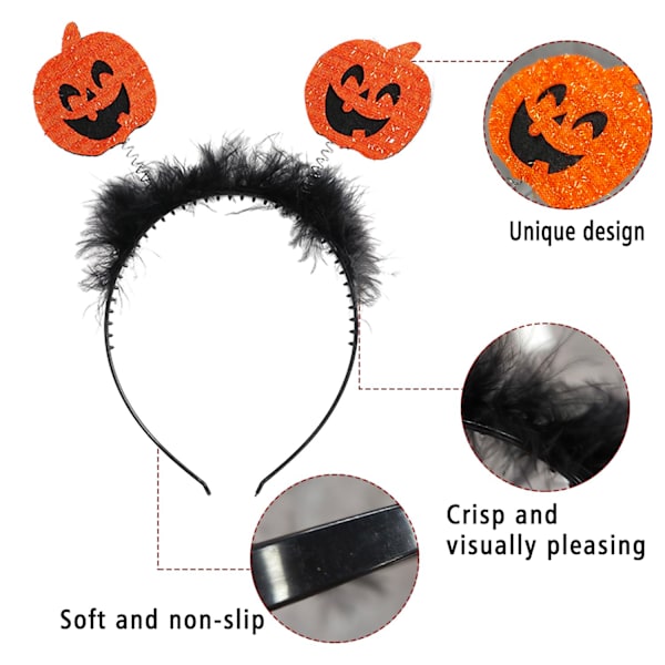 Halloween-lepakko ja kurpitsapääpanta naisten Halloween-cosplay-tytöille Halloween-cosplay-juhlan asusteet hiusasusteet 2 kpl (iso lepakko + kaksoispumppu