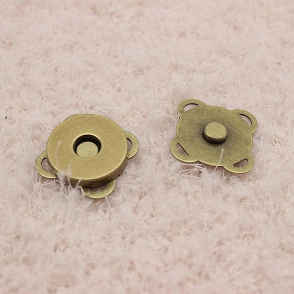 10 stk. Magnetisk rumpeknapp 18mm - Kobber