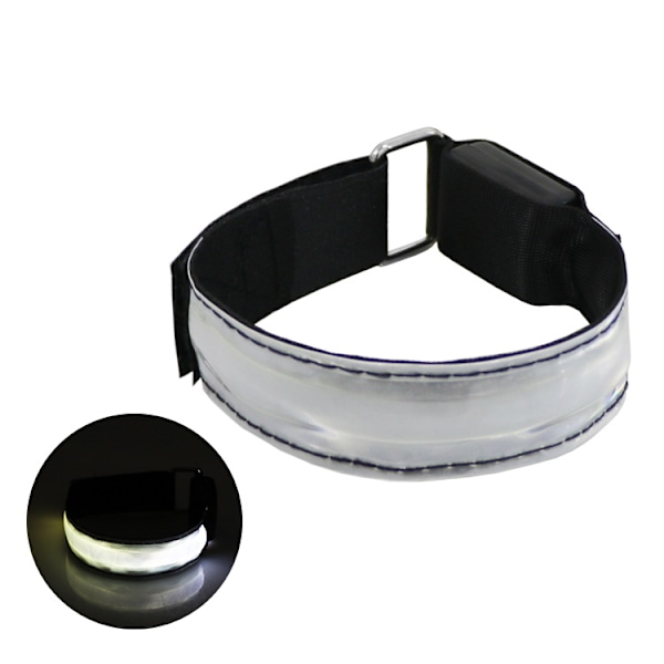 Genopladelig LED-armbånd/reflekterende bånd, gitterformet lysende armbånd udsender hvidt lys