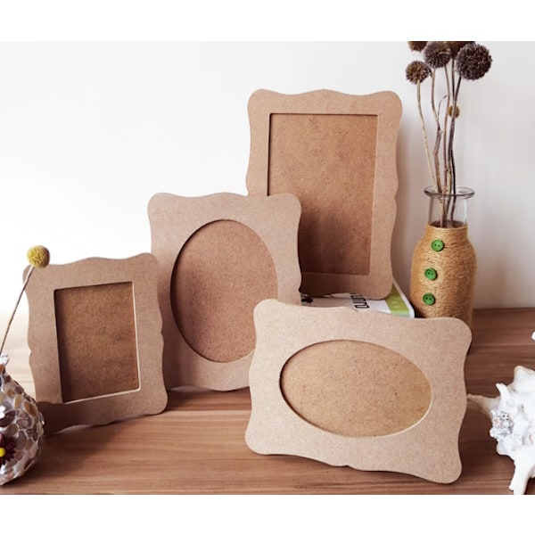 6 st tomma embryofotoramar DIY handgjorda träbakgrund embryomaterial set bord barn vuxna kreativitet rektangel