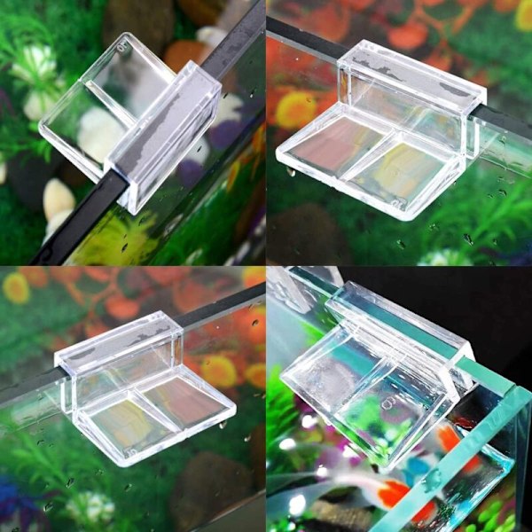 Akvarium Glassbeskyttelsesklemmer, Akvarium Støtteklemmer, Akrylholdere, Akvarium Støtteklammer, Akvariumtilbehør (6mm tykt glass), 4 stk