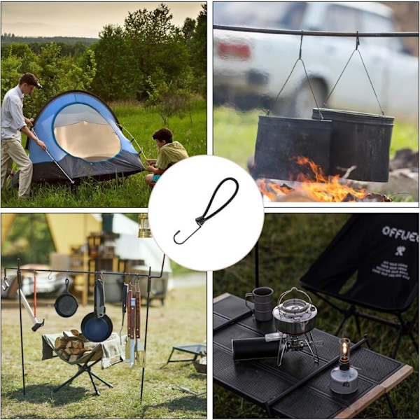 (10 stycken) Spännkrok 15cm, multifunktionell spännkrok, elastisk spännkrok för campingtält, för campingpresenning, släpvagnspresenning, poolöverdrag
