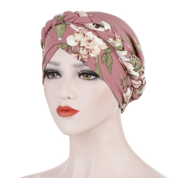 Arabisk wrap hovedtørklæder Trykt børstet mælk silke turban cap flora