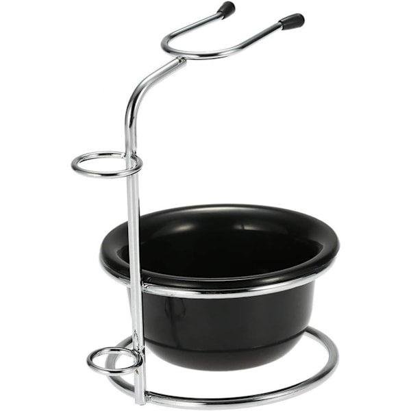 Stilig barberhøvelholder og skålsett i legering for holdbar barberhøvelholder.