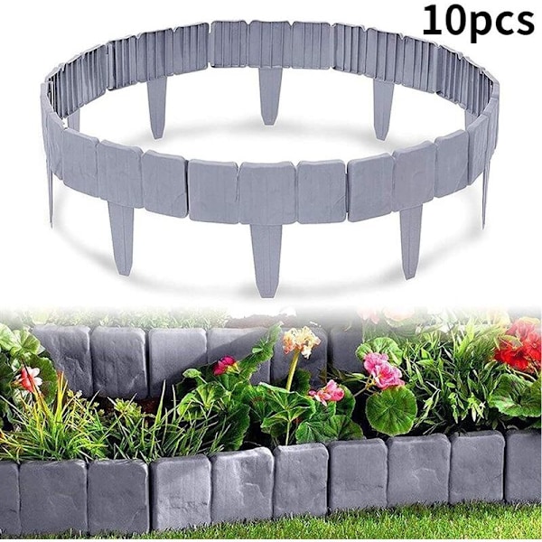 10 stk. Have Foldbar Kanthegn Landskab Imitation Sten Plast Have Cleach Hegn Rent Panel DIY Ornamenter