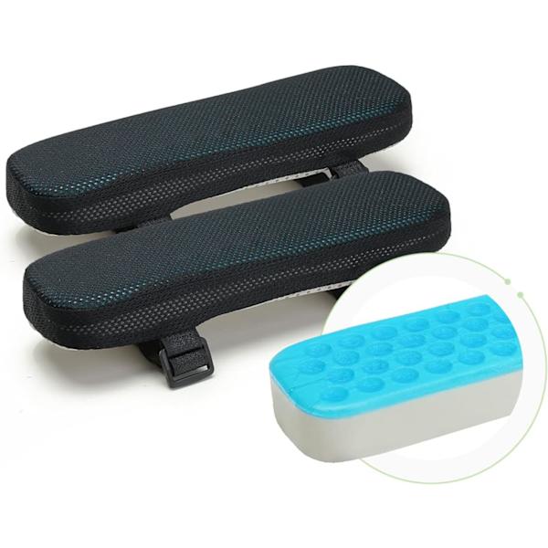 Stol Armlæn Køle Gel Puder Albue Pude Tryk Aflastning Kontorstol Spilstol Armlæn med Memory Foam