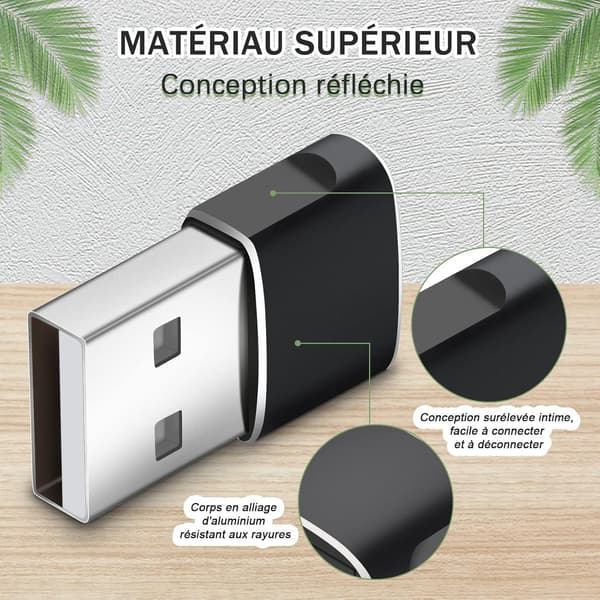 USB-C naar USB-A-sovitin, nopea lataus ja tiedonsiirto, sovitin iPhone 12/13:lle