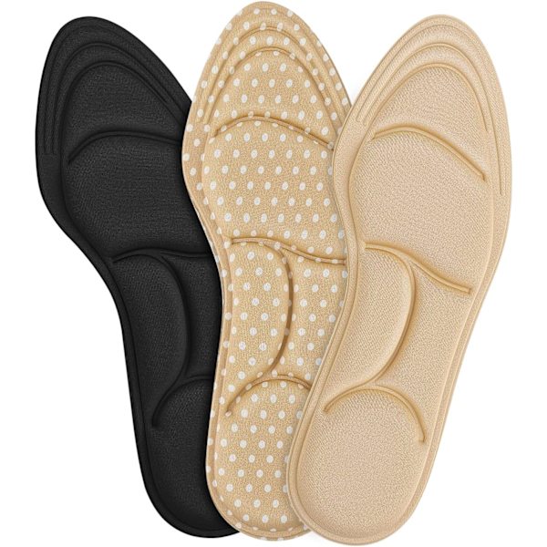 3 par fotdynor inläggssulor högklackskuddar grepp stå hela dagen för för stora lösa skosneakers sulskydd fyllmedel fötter båge botten Li