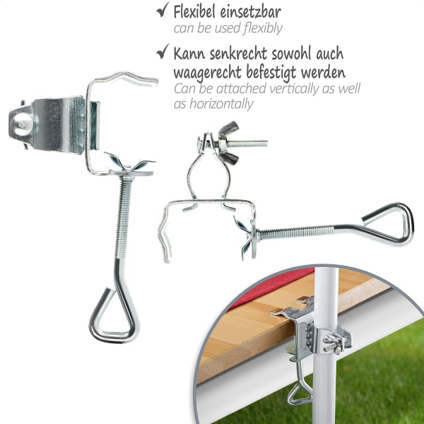 2X Parasolholder - Parasolholder til altanrækværk eller bord - Parasolholder til altan og terrasse (Ø 19-32mm - 02 stk.)