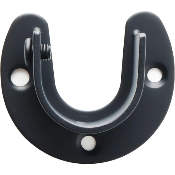 Støttestang Gardiner Gardinstang Gardinstang, U-formet garderobestang, Stang Gardinstangsstøtter til gardinstænger, mat rustfrit stål sort, 26 mm, 2 stk