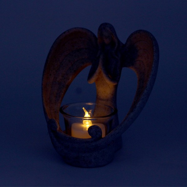 Enkelin kynttilänjalka-patsasornamentti, Creative Resin Decorations, Ga