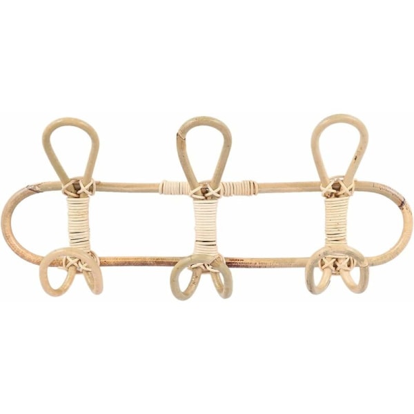 Rattan väggkrokar Barnkläder Organizer Rack Kläder Hängande Hängare Rattan Hängare Barnrum Dekor Hängare