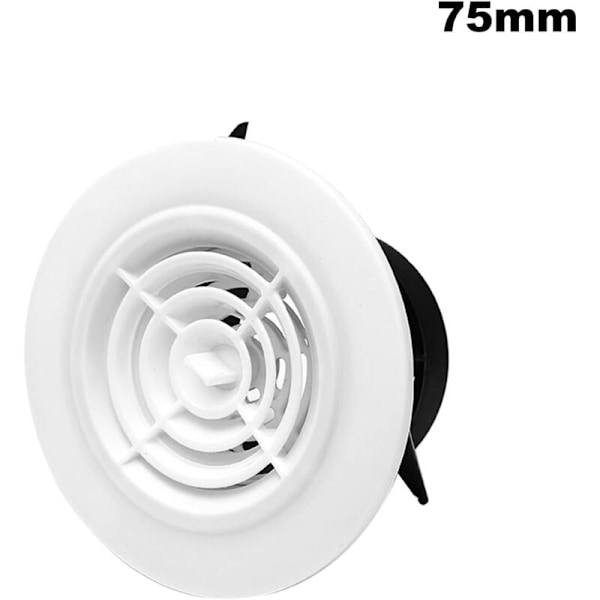 Pyöreä ilmanvaihtoritilä laipalla ja hyttysverkolla (75 mm)