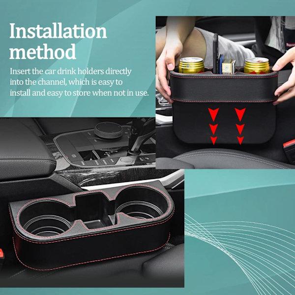 Mus over billedet for at zoome Læder Bil Kopholder 28 * 20,7 cm Kopholder vCar Universal Kopholder Opbevaring Bil Organizer Kopholder Bil Drikkeholder