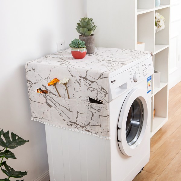 Hvit universal deksler til vaskemaskin, tørketrommel, bomullskjøleskap Støv Cov