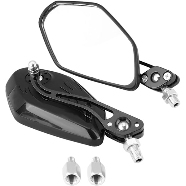 1 par Universal Sink Flame Motorcykel backspegel (Carbon Black) Scooter Aluminiumlegering Flame Mönster Sidospegel, 8mm 10mm