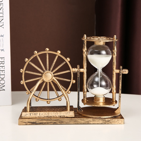 Pariserhjul timeglas dekoration enkel retro pariserhjul timeglas display form fødselsdag gave (guld)