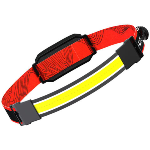 Kevyt USB-ladattava LED-leirintä otsalamppu, COB-otsalamppu pehmeällä laastarilla, yhden kosketuksen kytkin