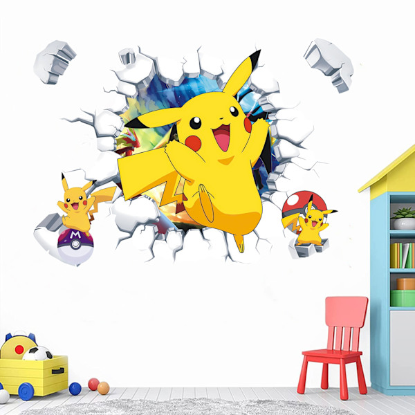 3D Cartoon Wall Stickers Game Wall Decal Selvhæftende Wall Sticker til Pigeværelse Soveværelse Stue Kunst Hjem Indretning Størrelse：（40X60cm）