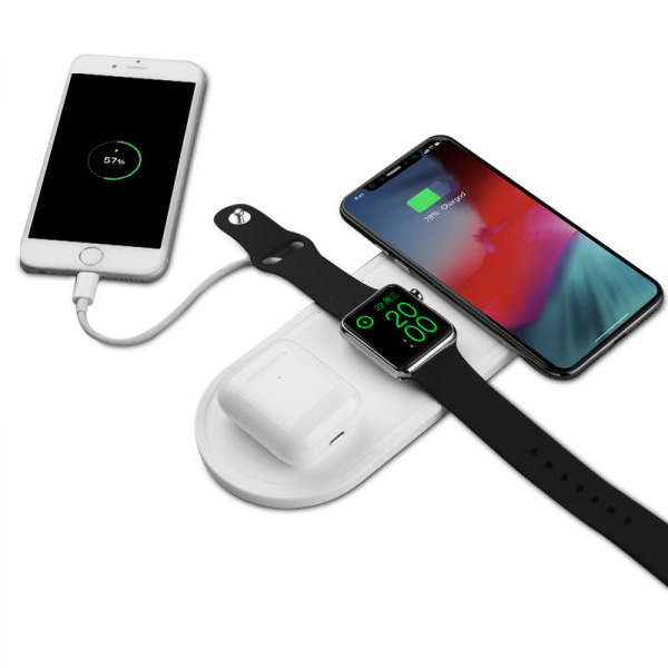 Tre-i-ett trådløs lader for Apple mobiltelefonklokke øretelefonbrakett mobiltelefon trådløs lading