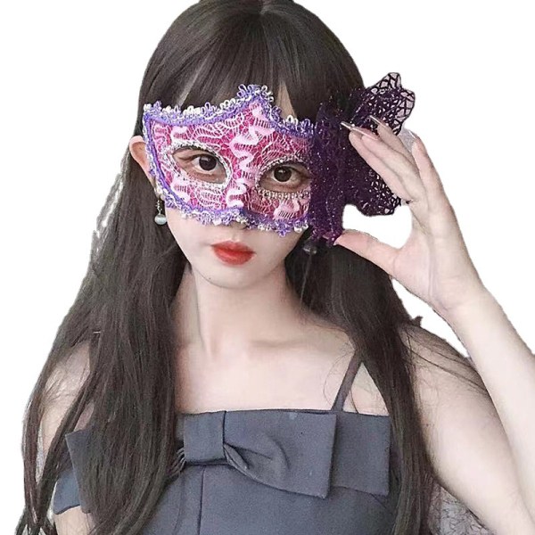 1 Stk Venetiansk Par Maske Kvinde Maskerade Mask Blonde Mask Masqu