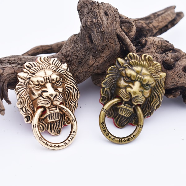 3 Pcs Cell Phone Ring Holders(Lion Head), Phone Ring Holder with Rhinestone Glitter Finger Kickstand Metal Grip with Button Buckle