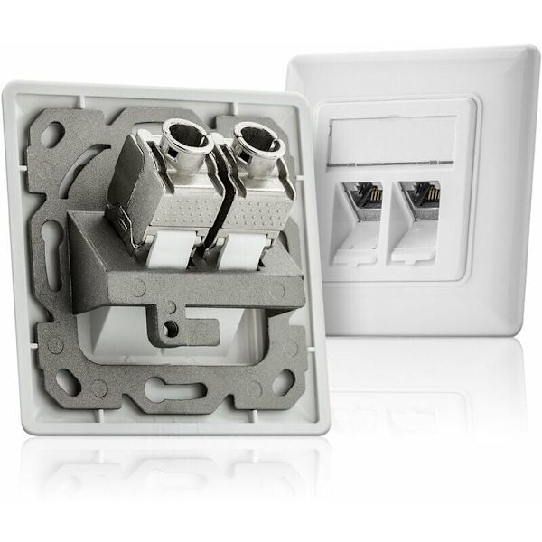 12x Keystone Modul CAT 6a Jack - Skjermet STP RJ45 Kontakt Snap-In Installasjon Montering Rå Kabel CAT 500Mhz 10GBit/s