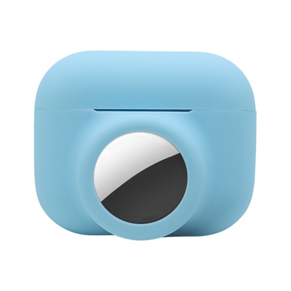 Veske for Airpods Pro, (blå) 2-i-1 silikonetui for AirTags - Veske for AirPods Pro, Forebyggende etui for tap av øretelefoner - Beskyttende hudtilbehør