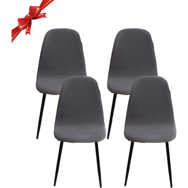 Skandinavisk stolsöverdrag set om 4, skandinavisk stretchig matstolsöverdrag, Jacquard elastiskt stolsöverdrag universellt för heminredning