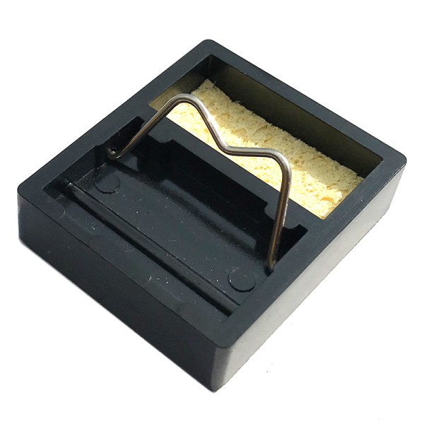 Mini Portable Soldering Iron Stand Rectangle Tiny Welding Torch Holder with Soldering Sponge to Clean and Support Soldering Iron Tip 47 40 12mm Blac