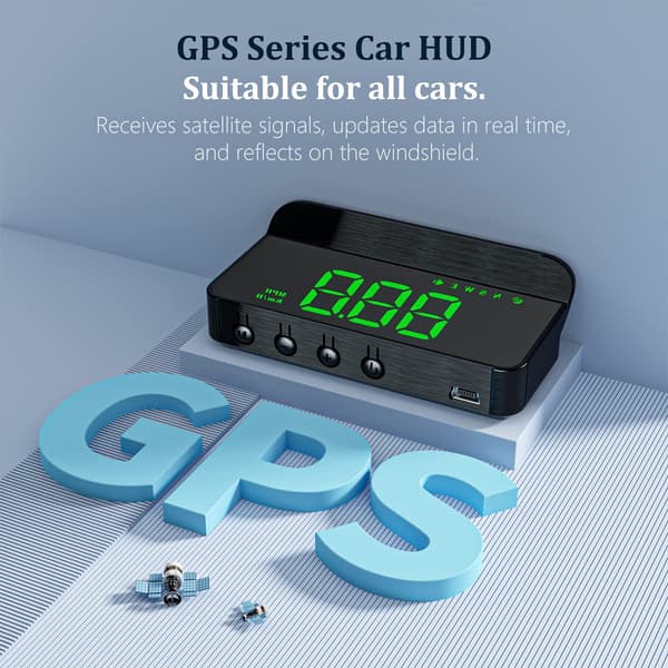 Head Up Display til biler, HUD, kan monteres på forruden, GPS speedometer, speedometer display, egnet til alle biler
