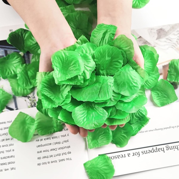 Grønne kronblade - 3000 kunstige kronblade til bryllupper, feriepartier