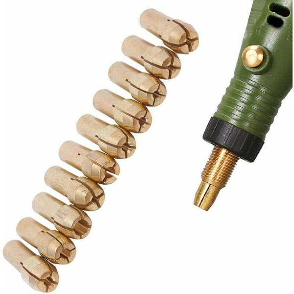 10 stk. messing borepatron præcision 0,5-3,2 mm i messing spændetænger roterende værktøjer opsamling elektrisk holder elektrisk holder borepatron 4,3 mm hale d