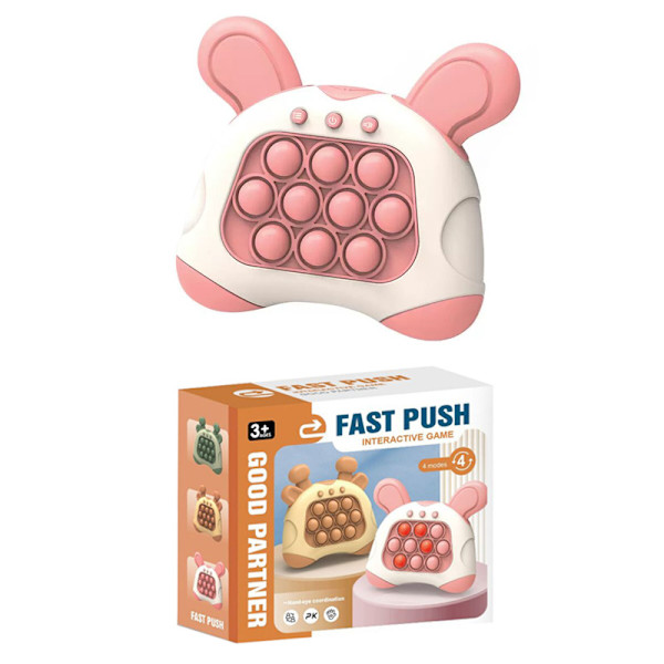 Tryck på leksak med lampor, fickspel för barn, tryck på bubbelspel, coolt fickspel för barn barn och vuxna, rosa