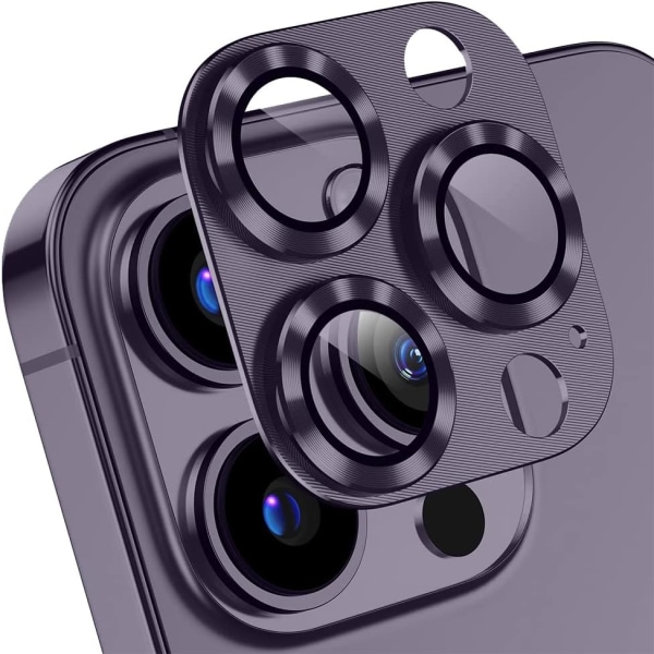 Lilla bagside kamerabeskytter kompatibel med iPhone 14 Pro Max, hærdet glas aluminiumslegering kamera linsecover, 9H HD kamera skærmbeskytter til i