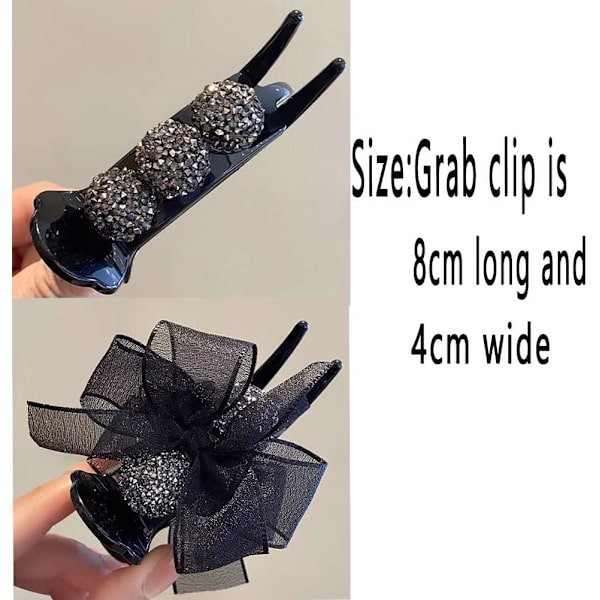 2 stk. hårklemme bue sort skridsikre klemmer hårklemme klemmer håraccessories hverdagsfest gaver til kvinder og piger