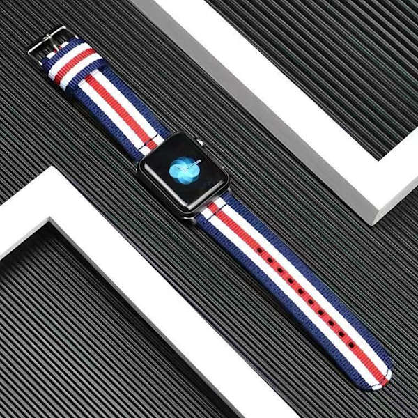 Kompatibel med Apple Watch-rem, tyndvævet nylon justerbar udskiftningsrem til Iwatch 38-41mm serie 5/4/3/2/1