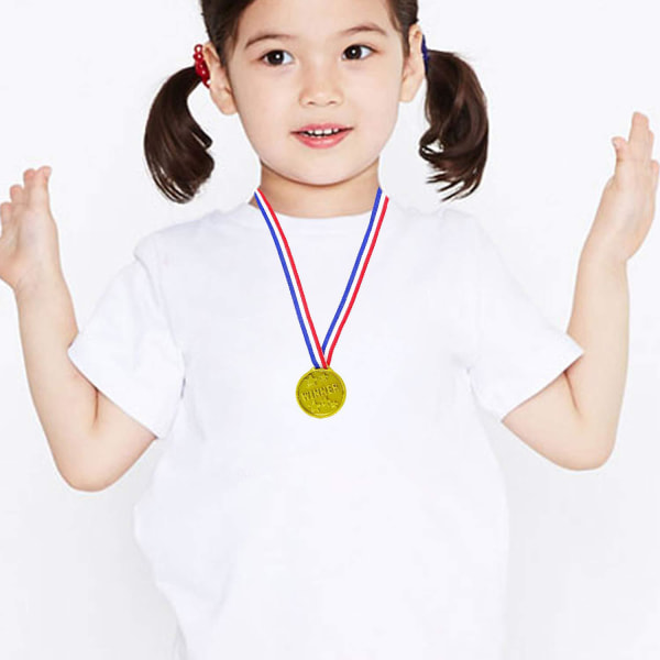 Medaljemedaljer, 24 stk. Børneguldmedaljer Børnefest Rewa til børn
