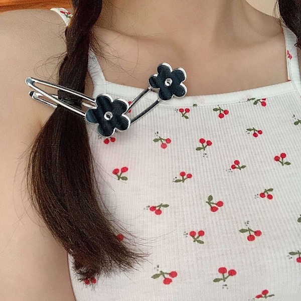 5 st Metall Akryl Hårklämma Blomma Anka Näbb Klämma Hårnål Lugg Klämma Hårspännen 6,5 cm för Salong Hårstyling