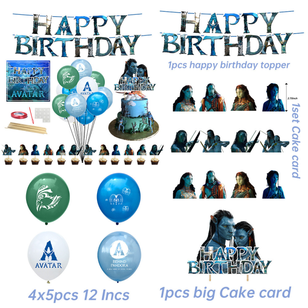 Avatar 2-tema set, födelsedagsballongdekoration