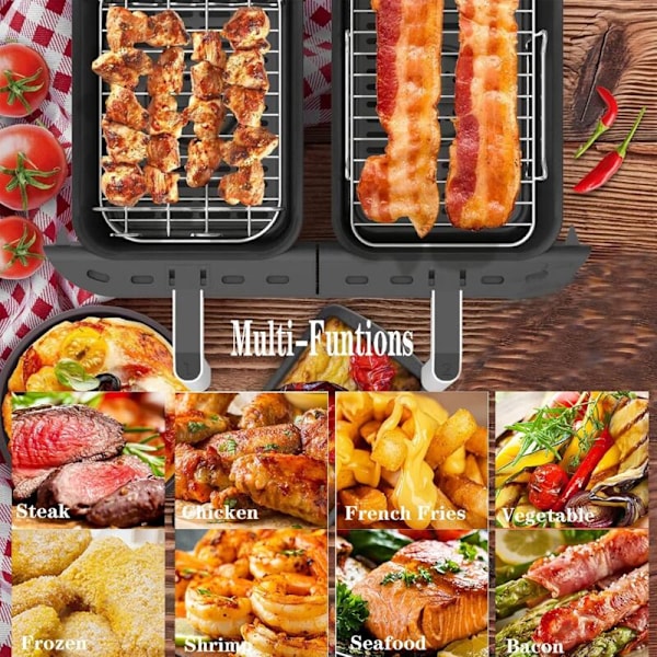 201ss ruostumaton teräs air fryer -lisävaruste, yhteensopiva Ninja Foodi AF300EU- ja AF400EU -mallien kanssa, sisältää ritilän